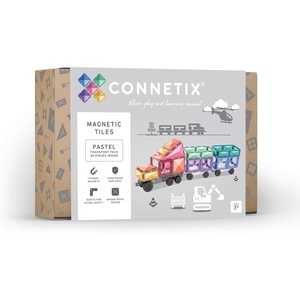 image:imageCONNETIX Magnetic Tiles Pastel Transport Pack 50 Pieces