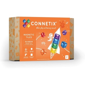 image:imageCONNETIX Magnetic Tiles Rainbow Square Pack 42 Pieces